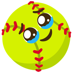 Face holding back tears and Softball