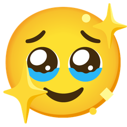 Face holding back tears and Sparkling heart