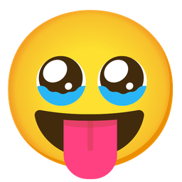 Face holding back tears and Squinting face with tongue