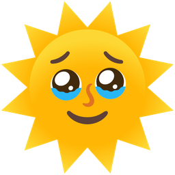 Face holding back tears and Sun with face