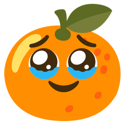 Face holding back tears and Tangerine