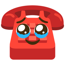 Face holding back tears and Telephone