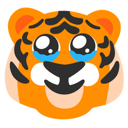 Face holding back tears and Tiger face