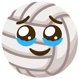 Face holding back tears and Volleyball