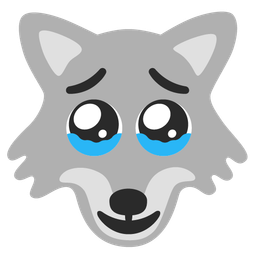 Face holding back tears and Wolf