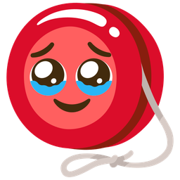 Face holding back tears and Yo-yo