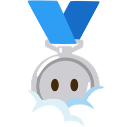 face in clouds and 2nd place medal