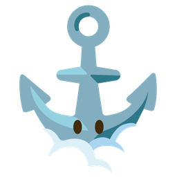 face in clouds and anchor