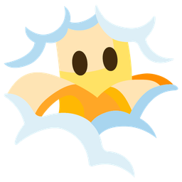 face in clouds and banana