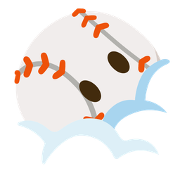 face in clouds and baseball