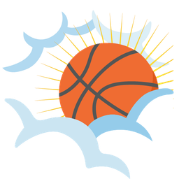 face in clouds and basketball