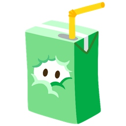 face in clouds and beverage box