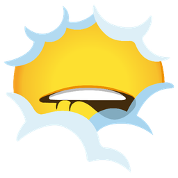 face in clouds and biting lip