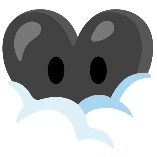 Face in clouds and Black heart