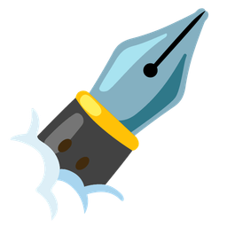 face in clouds and black nib