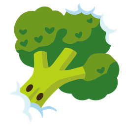 face in clouds and broccoli