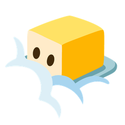 face in clouds and butter