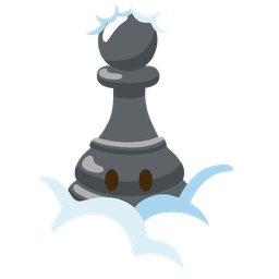 face in clouds and chess pawn