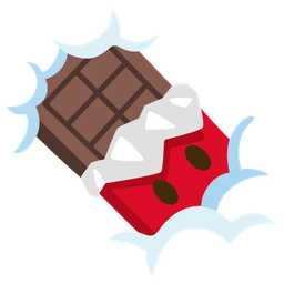 face in clouds and chocolate bar