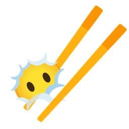 face in clouds and chopsticks