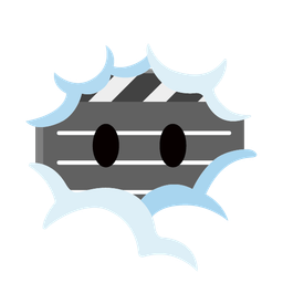 face in clouds and clapper board