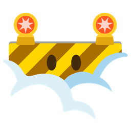 face in clouds and construction