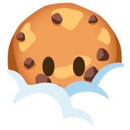 face in clouds and cookie