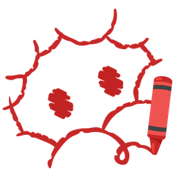 face in clouds and crayon