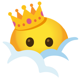 face in clouds and crown