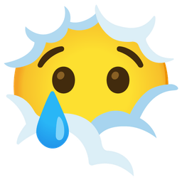 face in clouds and crying face