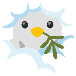 face in clouds and dove