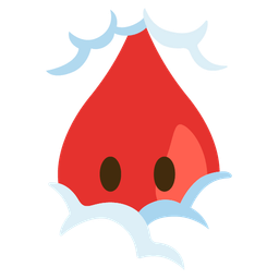 face in clouds and drop of blood