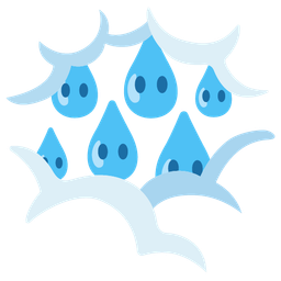 face in clouds and droplet