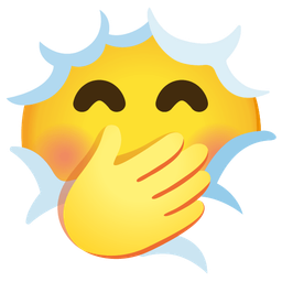 face in clouds and face with hand over mouth