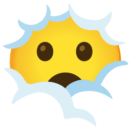 face in clouds and face with open mouth