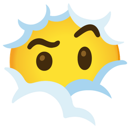 face in clouds and face with raised eyebrow