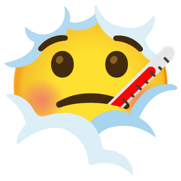 face in clouds and face with thermometer