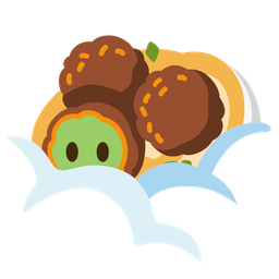 face in clouds and falafel