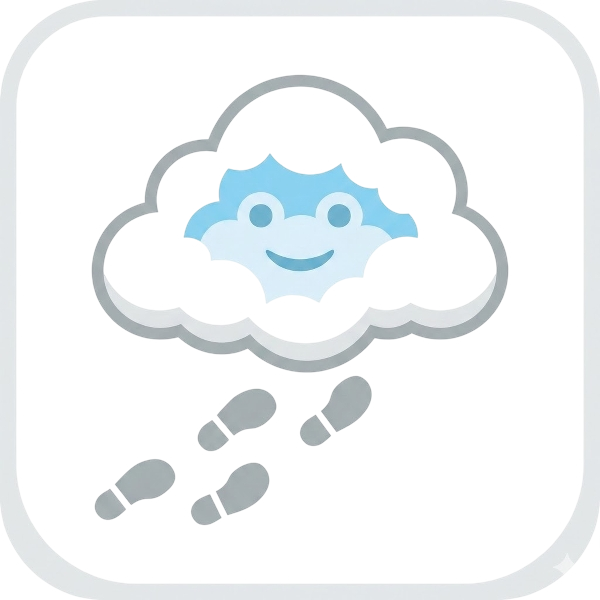 Face in clouds and Footprints