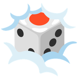 face in clouds and game die