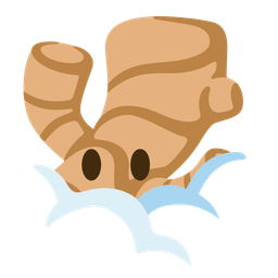 face in clouds and ginger root