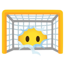 face in clouds and goal net