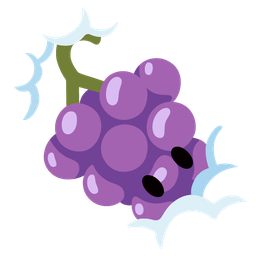 face in clouds and grapes