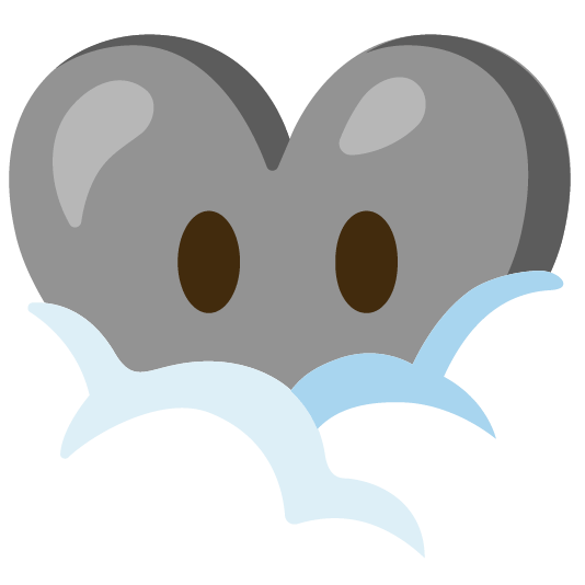 Face in clouds and Grey heart