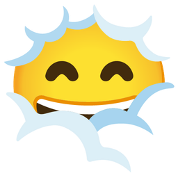 Face in clouds and Grinning face with smiling eyes