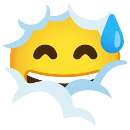 Face in clouds and Grinning face with sweat