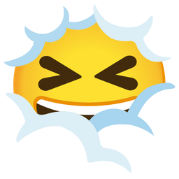 Face in clouds and Grinning squinting face