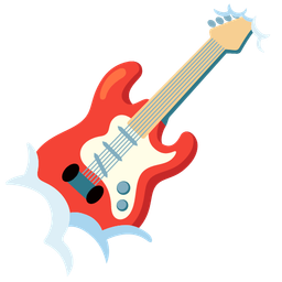 face in clouds and guitar