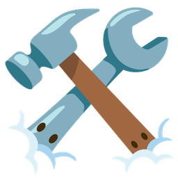 face in clouds and hammer and wrench