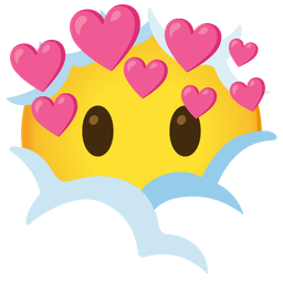 face in clouds and heart with arrow